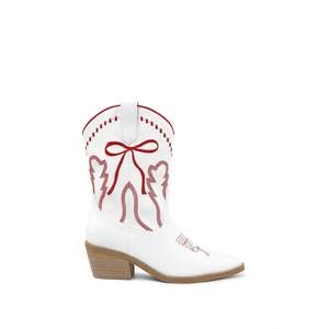 NEW MII COLLECTION women's zeta delicate bow embroidery western ankle boots in w